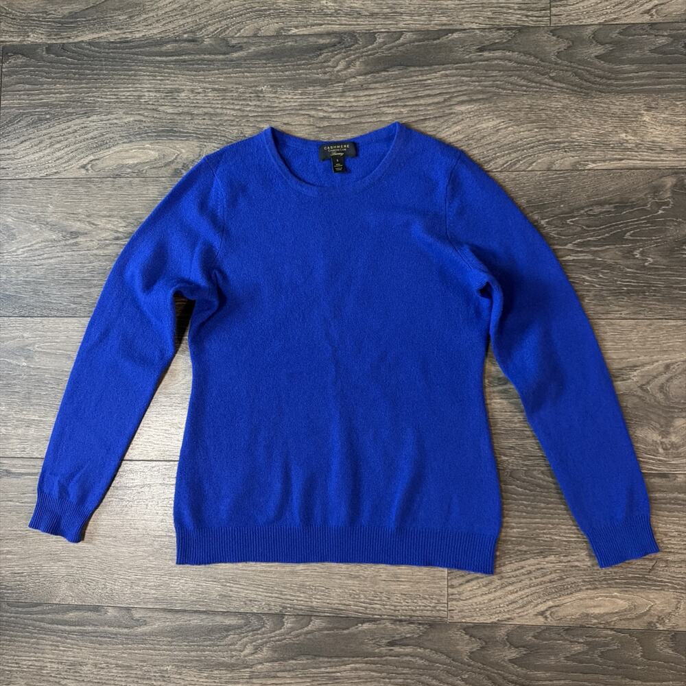 Cashmere Charter Club Luxury Sz S Cobalt Blue 100% Cashmere Sweater Crewneck